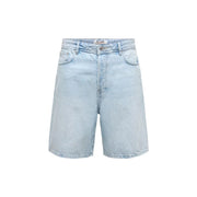 Only Short Sons Fade pour homme en denim clair délavé, cinq poches et fermeture boutonnée, vue de face