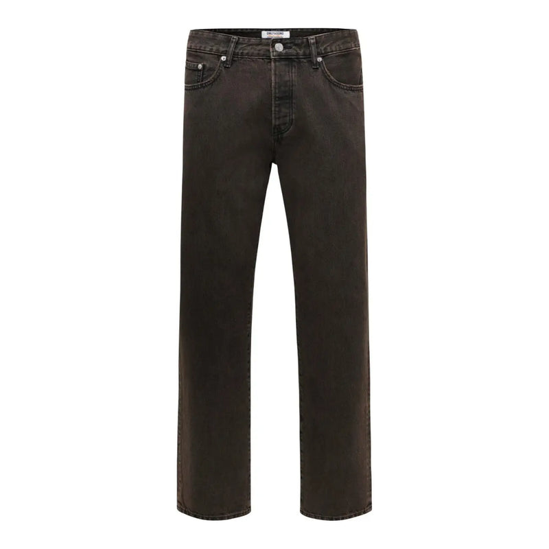 Only Jean droit pour femme en denim foncé à cinq poches, vue de face