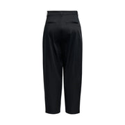 Pantalon chino noir en coton, taille 36, dos visible, taille haute, finition satinée et plis discrets. Only Femmes