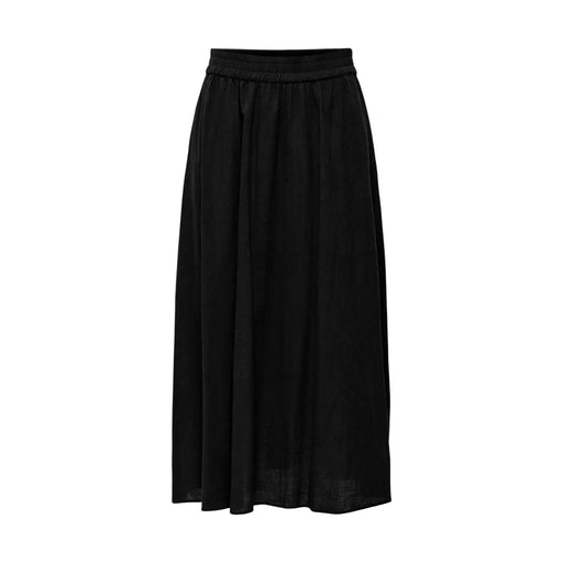 Jupe midi en coton noir avec taille élastique par Only vêtements d'été décontractés pour femmes