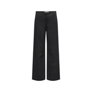 Pantalon noir en coton à jambes larges avec poches zippées à crochet de Only Femme avec un design minimaliste et élégant, taille 30