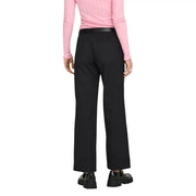 Pantalon large en coton noir, coupe droite, avec ceinture noire de chez Only Poches à fermeture éclair pour femme, taille 30
