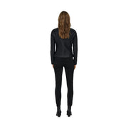Black leather moto jacket with sleek fitted design and subtle stitching in only women black faux leather blazer polyurethane viscose