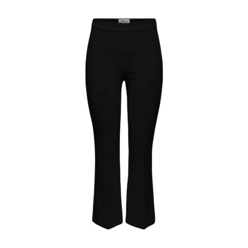 Only Pantalon noir évasé pour femme Astrid Life HW, en tissu lisse et moulant, jambes fuselées