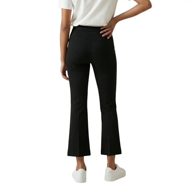 Only Pantalon évasé noir pour femme Astrid Life HW, taille haute, coupe élégante et ajustée, en tissu lisse.