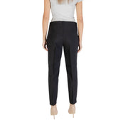Only Pantalon tailleur noir en polyester pour femme, coupe droite élégante et plis discrets sur le devant, édition automne-hiver