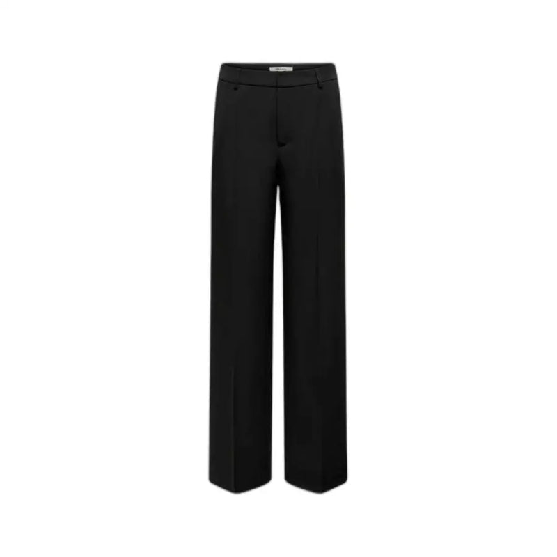 Only Women black wide-leg trousers with tailored design and front pleats