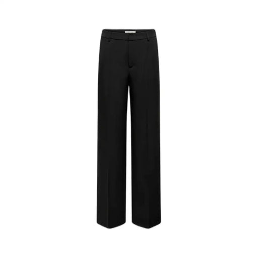 Only Women black wide-leg trousers with tailored design and front pleats