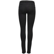 Only Jean skinny stretch noir taille haute pour femme, avec surpiqûres discrètes, en tissu mélangé viscose.