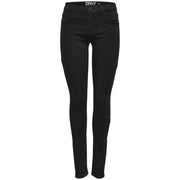 Only Jean skinny noir stretch pour femme, coupe ajustée et élégante, confectionné en tissu mélangé de viscose.