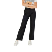 Only Pantalon noir taille haute en viscose pour femme, avec fermeture éclair et coupe droite moderne et élégante
