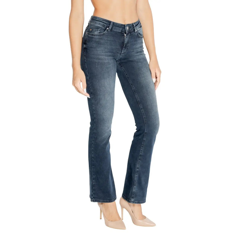Jean en denim brut taille haute à jambes droites, confectionné en coton stretch, idéal pour l'automne. Only Femmes