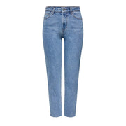 Only Jean en coton bleu clair pour femme, taille haute et coupe droite, idéal au quotidien