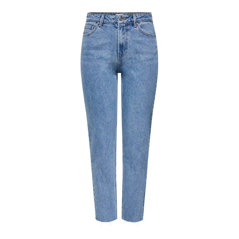 Only Jean en coton bleu clair pour femme, taille haute et coupe droite, idéal au quotidien