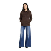 Only women brown suede blazer jacket with fringe detailing across the chest for a stylish look