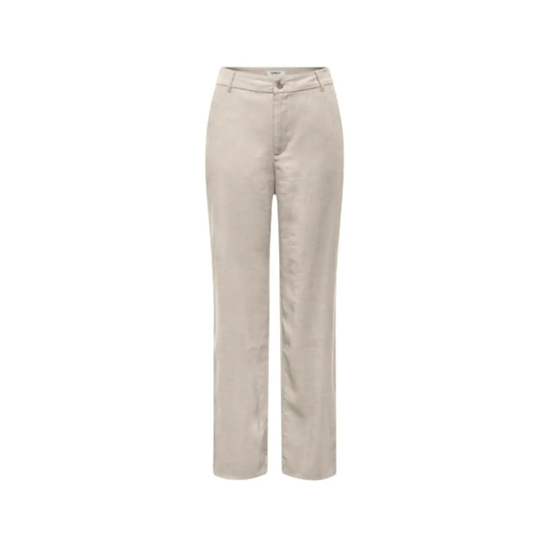viscose beige only Pantalon chino femme à jambes droites, coupe classique, fermeture à bouton et zip