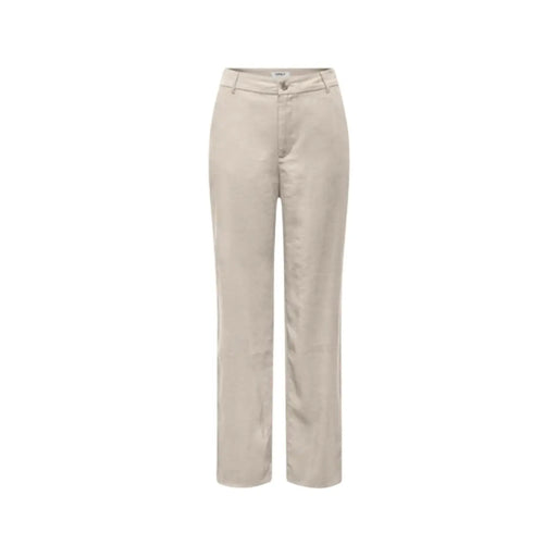 viscose beige only Pantalon chino femme à jambes droites, coupe classique, fermeture à bouton et zip