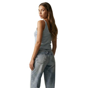 Débardeur en maille côtelée bleu clair top avec des bretelles scintillantes de Only Femme avec une coupe confortable