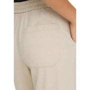 Pantalon de jogging beige en coton lyocell de only Robe pour femme en tissu texturé, coupe décontractée, taille élastiquée et détails en dentelle