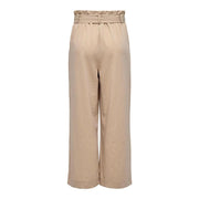Jean beige taille haute à jambes larges only Pantalon pour femme avec poches avant en dentelle et tissu en mélange de viscose à plis discrets