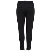 Pantalon tailleur en dentelle noire et viscose mélangée pour femme, coupe slim et taille élastiquée, idéal pour l'automne et l'hiver