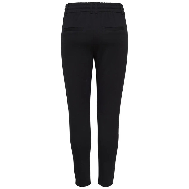 Pantalon tailleur en dentelle noire et viscose mélangée pour femme, coupe slim et taille élastiquée, idéal pour l'automne et l'hiver