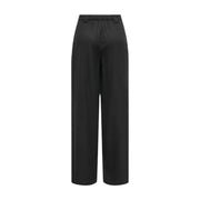 Jean noir taille haute à jambes larges only Pantalon femme en lin viscose finition satinée et taille élastiquée, taille 30