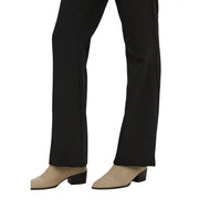 Only Pantalon droit en viscose noire pour femme, coupe structurée et détails de coutures latérales discrets, idéal pour le printemps-été.
