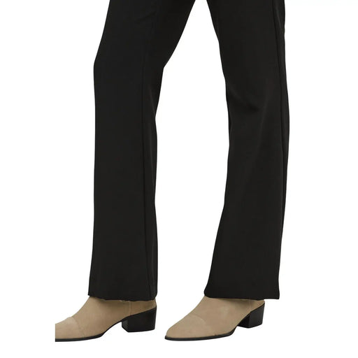 Only Pantalon droit en viscose noire pour femme, coupe structurée et détails de coutures latérales discrets, idéal pour le printemps-été.