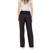 pantalon noir à jambes larges only Femme, coupe ajustée élégante, plis subtils, fermeture éclair, bouton, coupe classique, matière