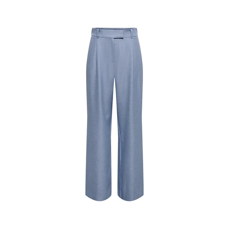 Jean bleu clair taille haute jambes larges only Pantalon femme en polyester avec fermeture éclair et finition satinée, taille mm