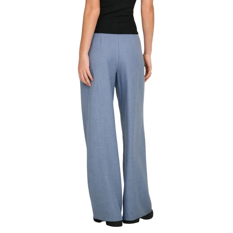 Pantalon large bleu clair en polyester pour femme, en tissu légèrement texturé avec fermeture éclair, taille mm par only