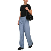 bleu clair only Pantalon large en polyester pour femme, taille haute et fermeture éclair, taille mm
