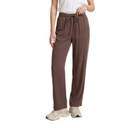 Pantalon ample marron en viscose avec taille élastique et cordon de serrage de only collection longue Madeli Oaklyn pour femmes