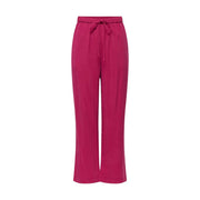 Pantalon large en viscose fuchsia magenta par only Femme avec taille élastique et fermeture à cordon