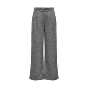 Pantalon gris texturé à jambes larges en polyester de only Robe pour femme à taille haute et plis discrets, idéale pour l'automne et l'hiver.