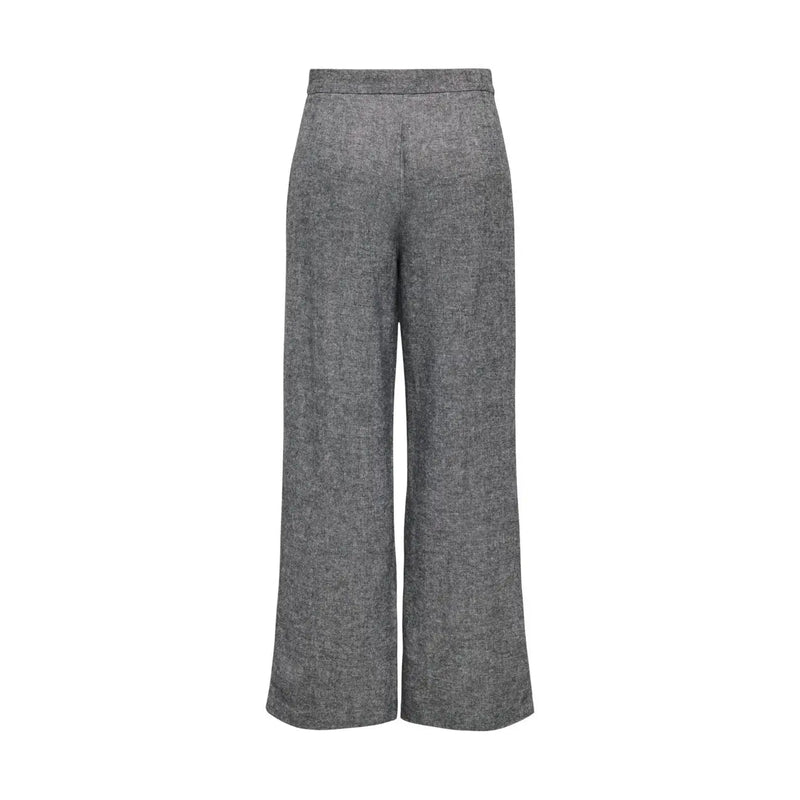 Polyester gris only Pantalon pour femme à motif chevrons, coupe large, idéal pour l'automne et l'hiver