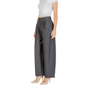 Jean gris taille haute à jambes larges only Pantalon femme à plis sur le devant, en polyester viscose, taille 38