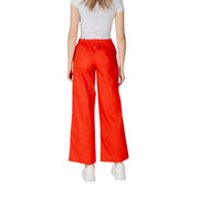 Pantalon large en satin rouge vif avec taille élastique de Only Collection printemps-été femme 15344272