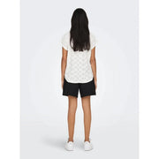 White eyelet short-sleeved top by Only Women featuring a delicate pattern made of polyester in size S