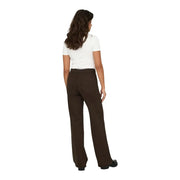 Only Jean marron en coton à jambes larges pour femme, coupe droite et poches arrière classiques, dévoilant l'arrière.