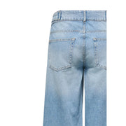 Vue arrière de only Jean en coton bleu clair à jambes larges pour femme, coupe décontractée et poches arrière classiques