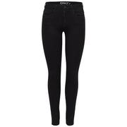 Only women’s black skinny jeans in comfort denim with a sleek form-fitting design for fall winter wear