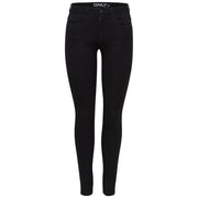 Only women’s black skinny jeans in comfort denim with a sleek form-fitting design for fall winter wear