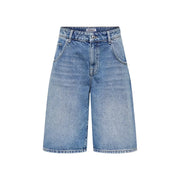 Light-wash blue denim shorts with high waist and five-pocket design in organic cotton by Only womens fit