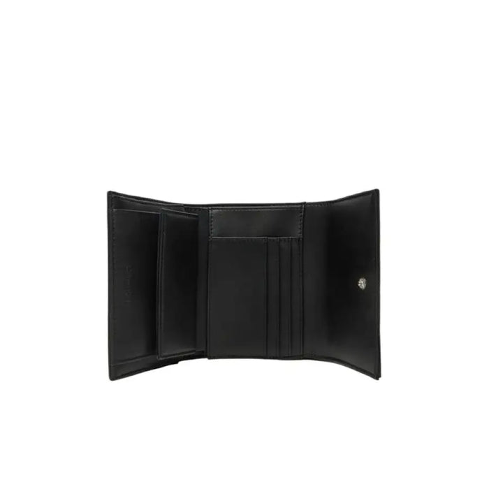 Open black leather wallet from the Calvin Klein Black Wallet collection