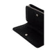 Black leather open wallet from Calvin Klein displaying card slots and cash compartment