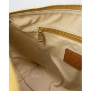 Open interior view of World Map Patterned Shoulder Bag showcasing spacious compartments