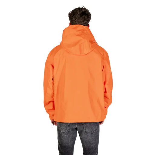 Orange Hooded Anorak jacket displayed with a vibrant orange hood and stylish design