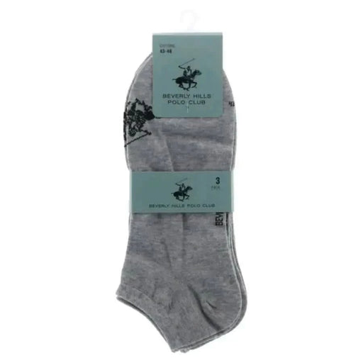 Lot de trois chaussettes grises courtes avec Beverly Hills Polo Club image de marque
